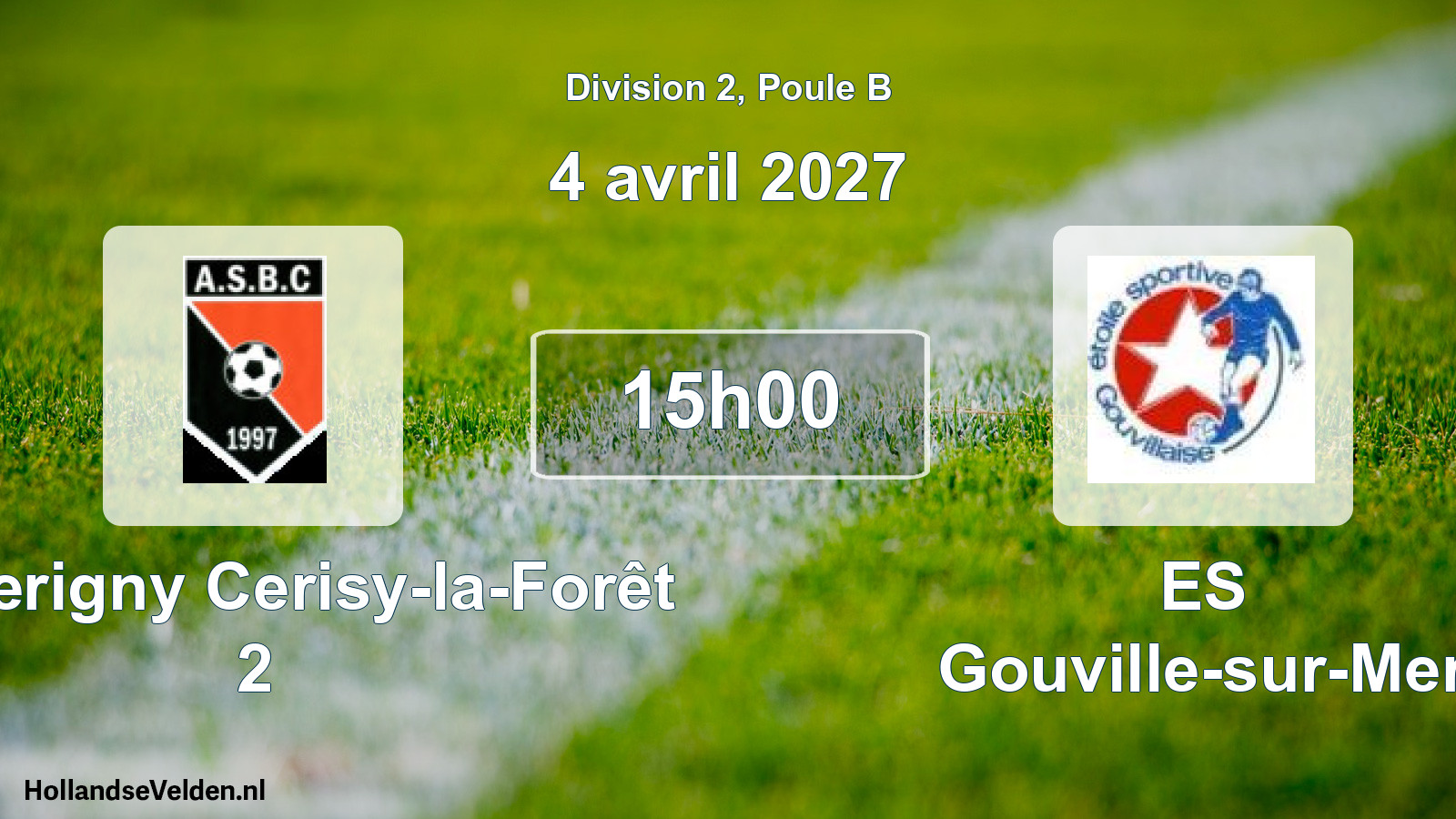 Match programmé: As Berigny Cerisy-la-Forêt 2 - ES Gouville-sur-Mer (4 avril 2027)