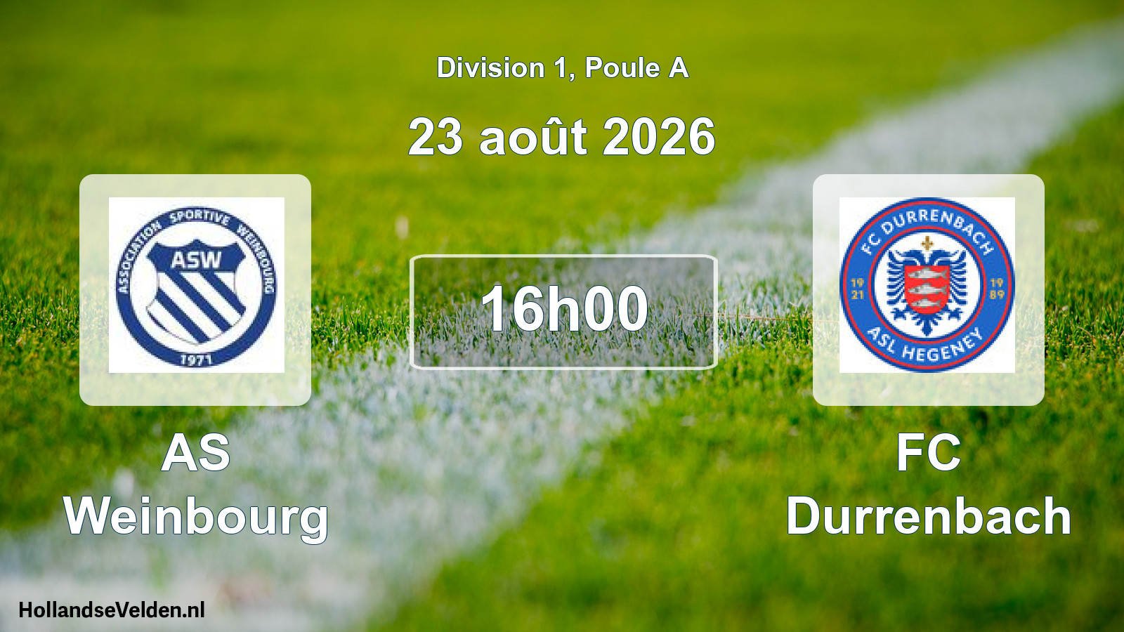 Scheduled Match: AS Weinbourg - FC Durrenbach (23 August 2026)