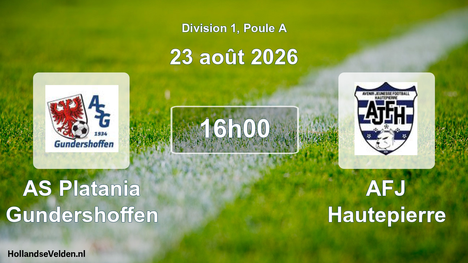 Scheduled Match: AS Platania Gundershoffen - AFJ Hautepierre (23 August 2026)