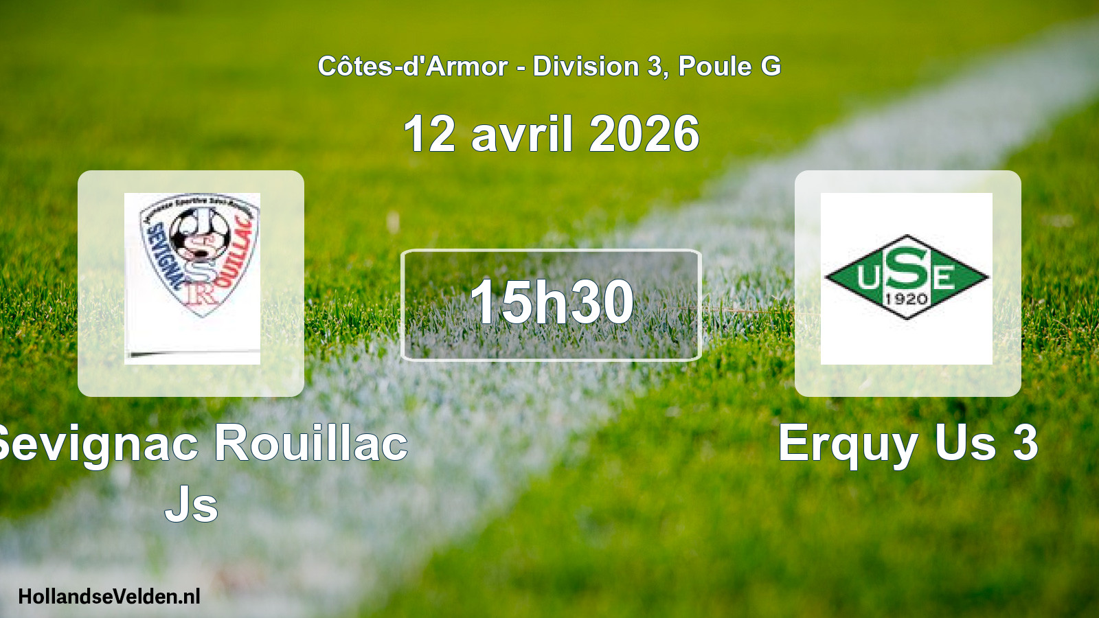 Geplande wedstrijd: Sevignac Rouillac Js - Erquy Us 3 (12 april 2026)