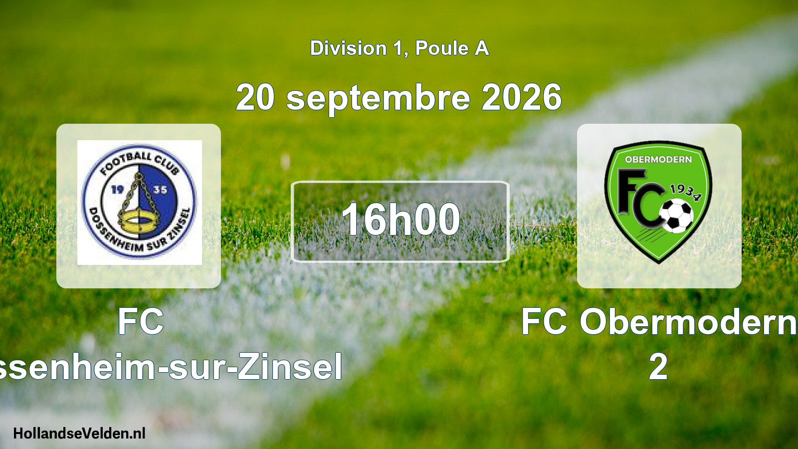 Scheduled Match: FC Dossenheim-sur-Zinsel - FC Obermodern 2 (20 September 2026)