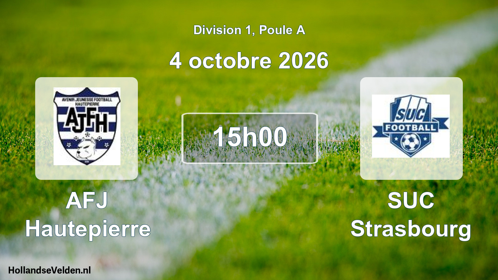 Match programmé: AFJ Hautepierre - SUC Strasbourg (4 octobre 2026)