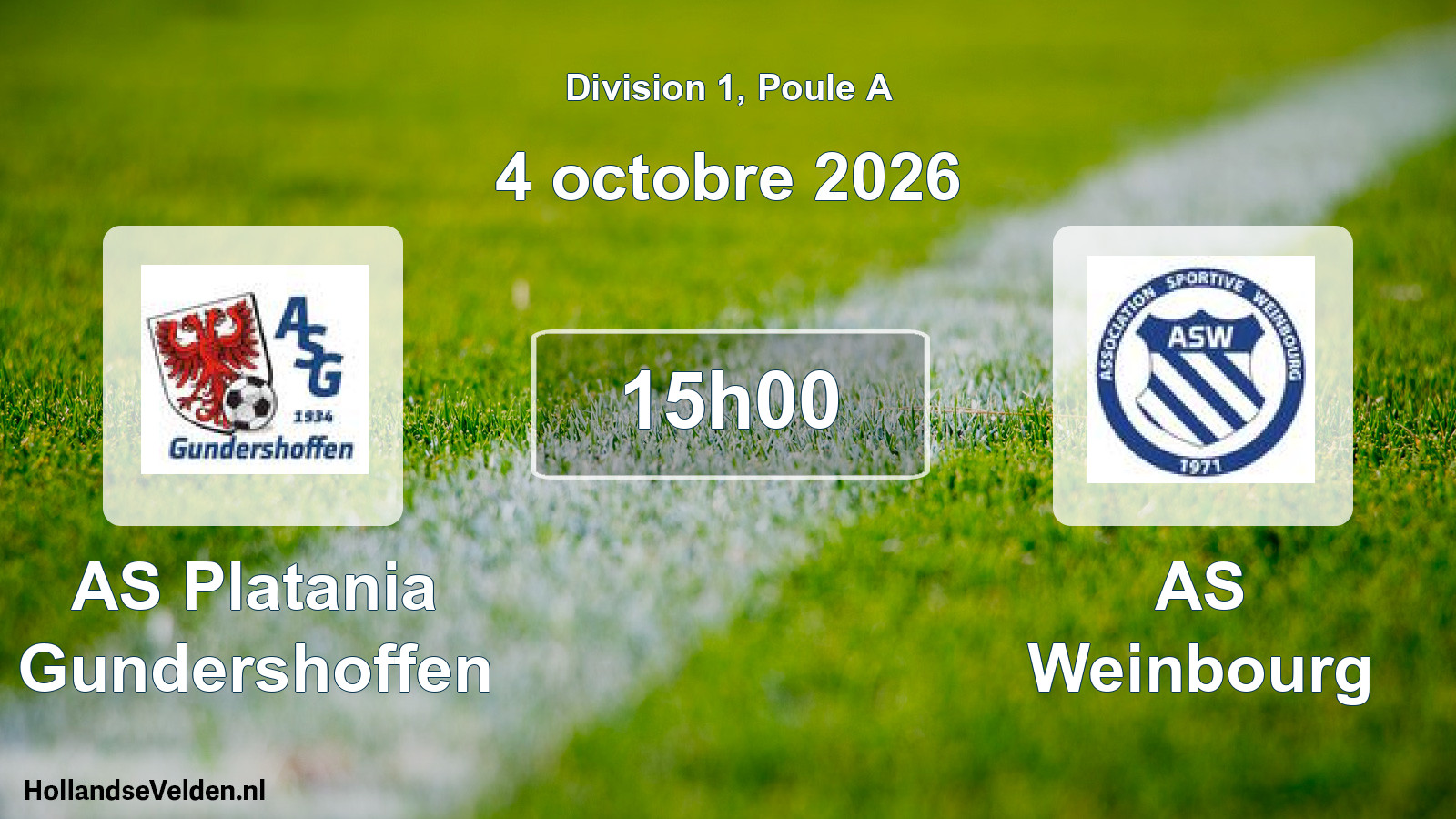 Geplande wedstrijd: AS Platania Gundershoffen - AS Weinbourg (4 oktober 2026)
