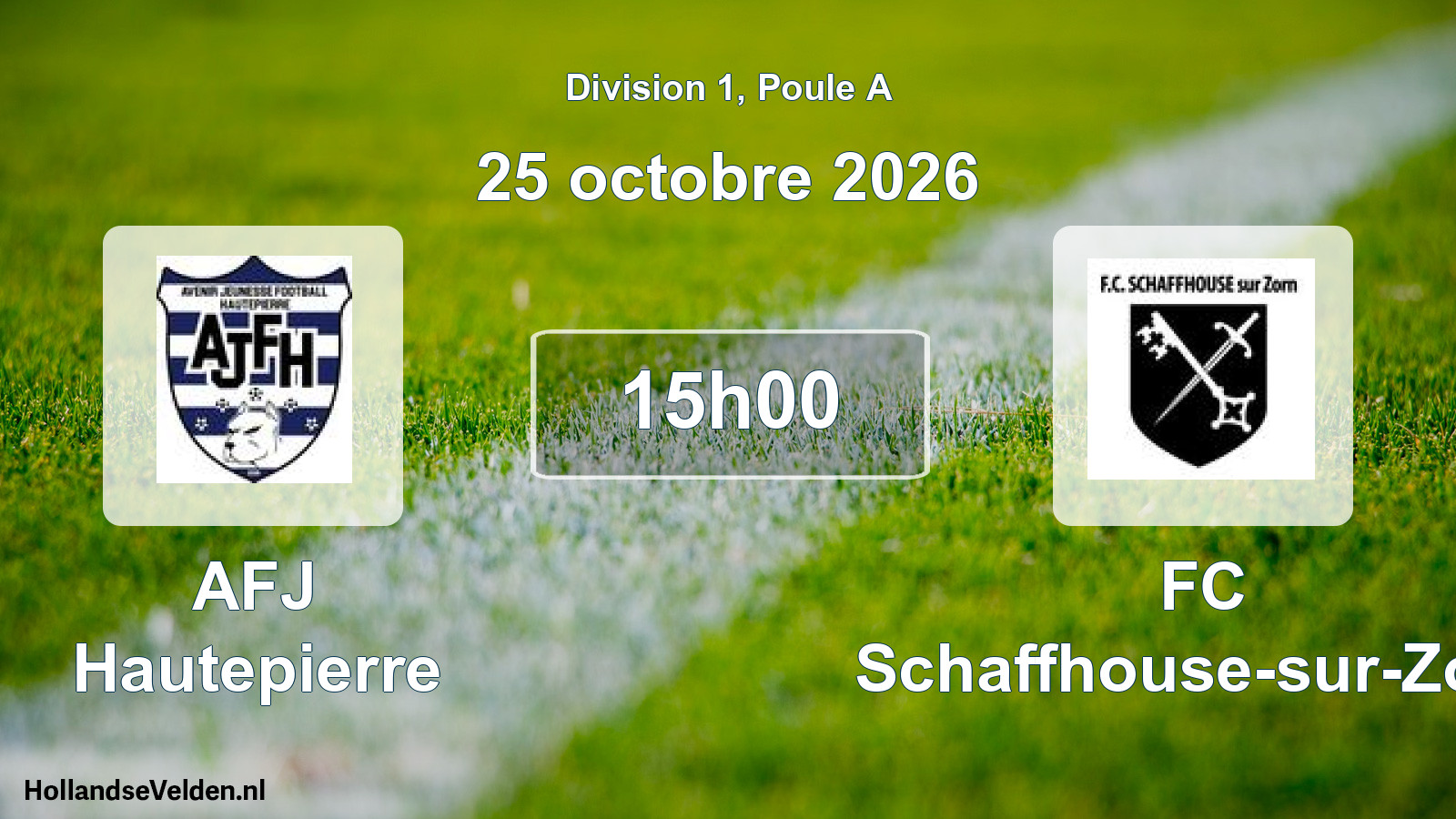 Match programmé: AFJ Hautepierre - FC Schaffhouse-sur-Zorn (25 octobre 2026)