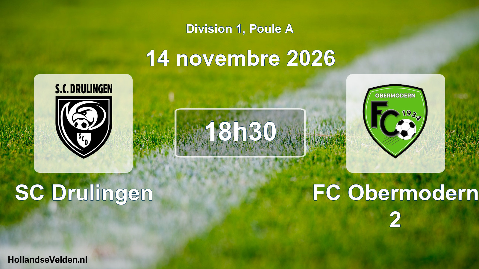 Match programmé: SC Drulingen - FC Obermodern 2 (14 novembre 2026)
