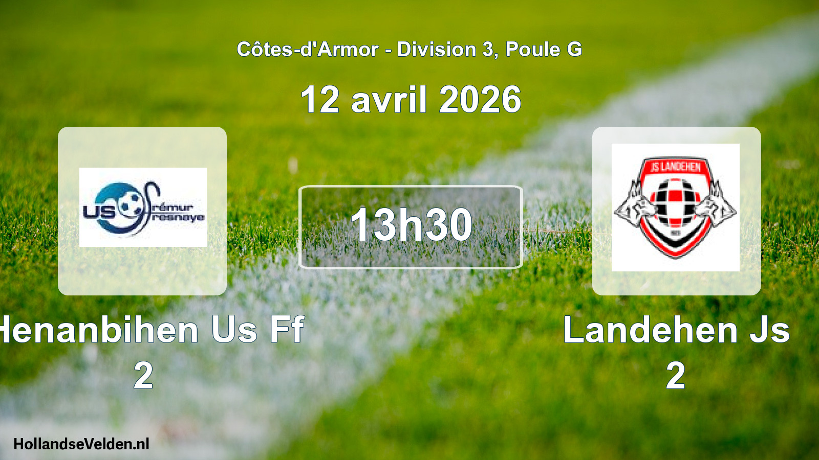 Geplande wedstrijd: Henanbihen Us Ff 2 - Landehen Js 2 (12 april 2026)