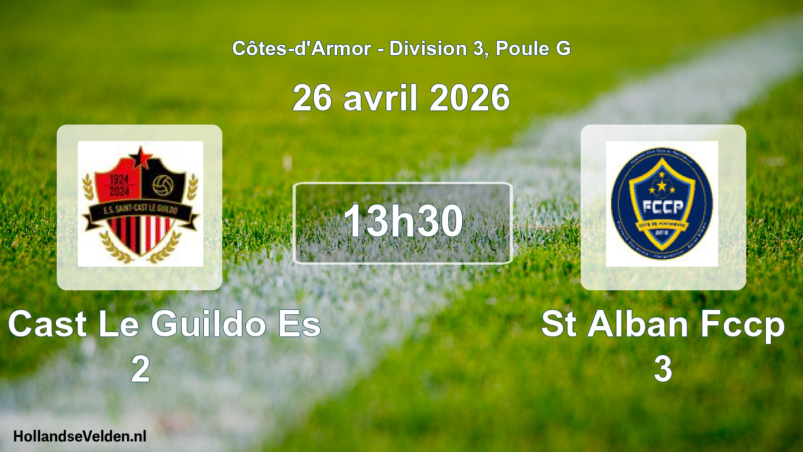 Geplande wedstrijd: St Cast Le Guildo Es 2 - St Alban Fccp 3 (26 april 2026)