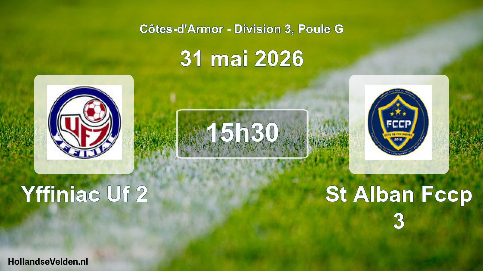 Geplande wedstrijd: Yffiniac Uf 2 - St Alban Fccp 3 (31 mai 2026)
