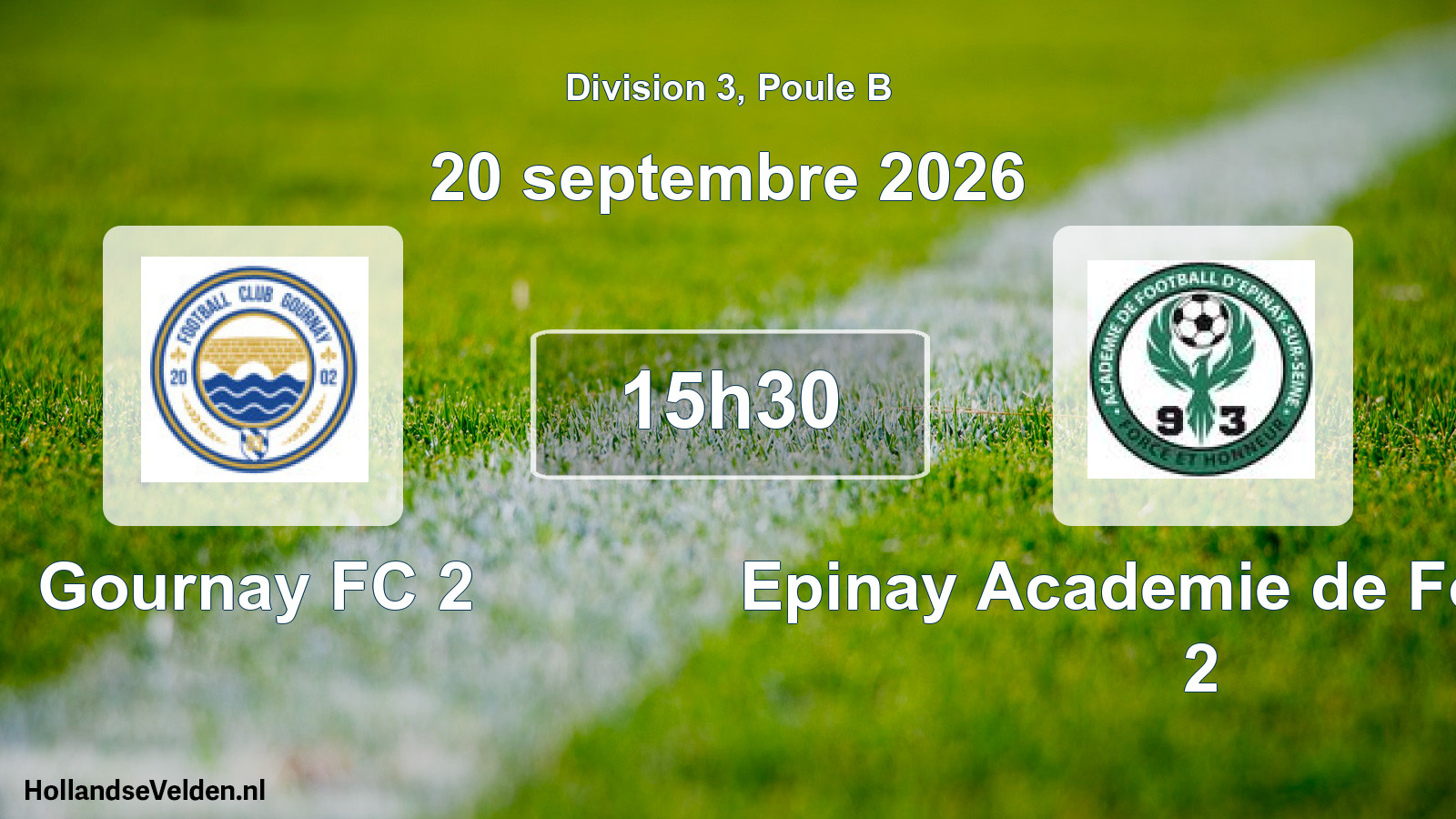 Scheduled Match: Gournay FC 2 - Epinay Academie de Football 2 (20 September 2026)