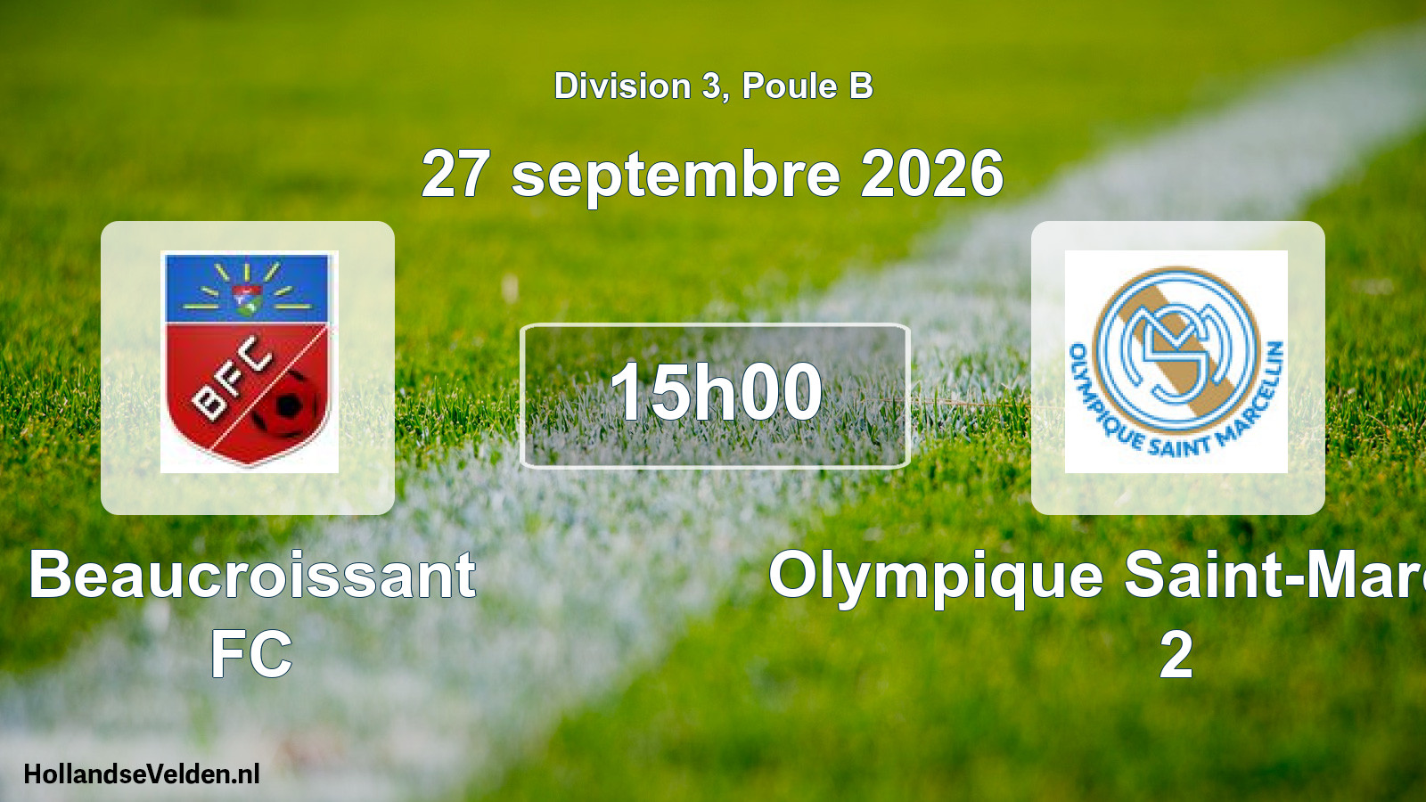 Scheduled Match: Beaucroissant FC - Olympique Saint-Marcellin 2 (27 September 2026)