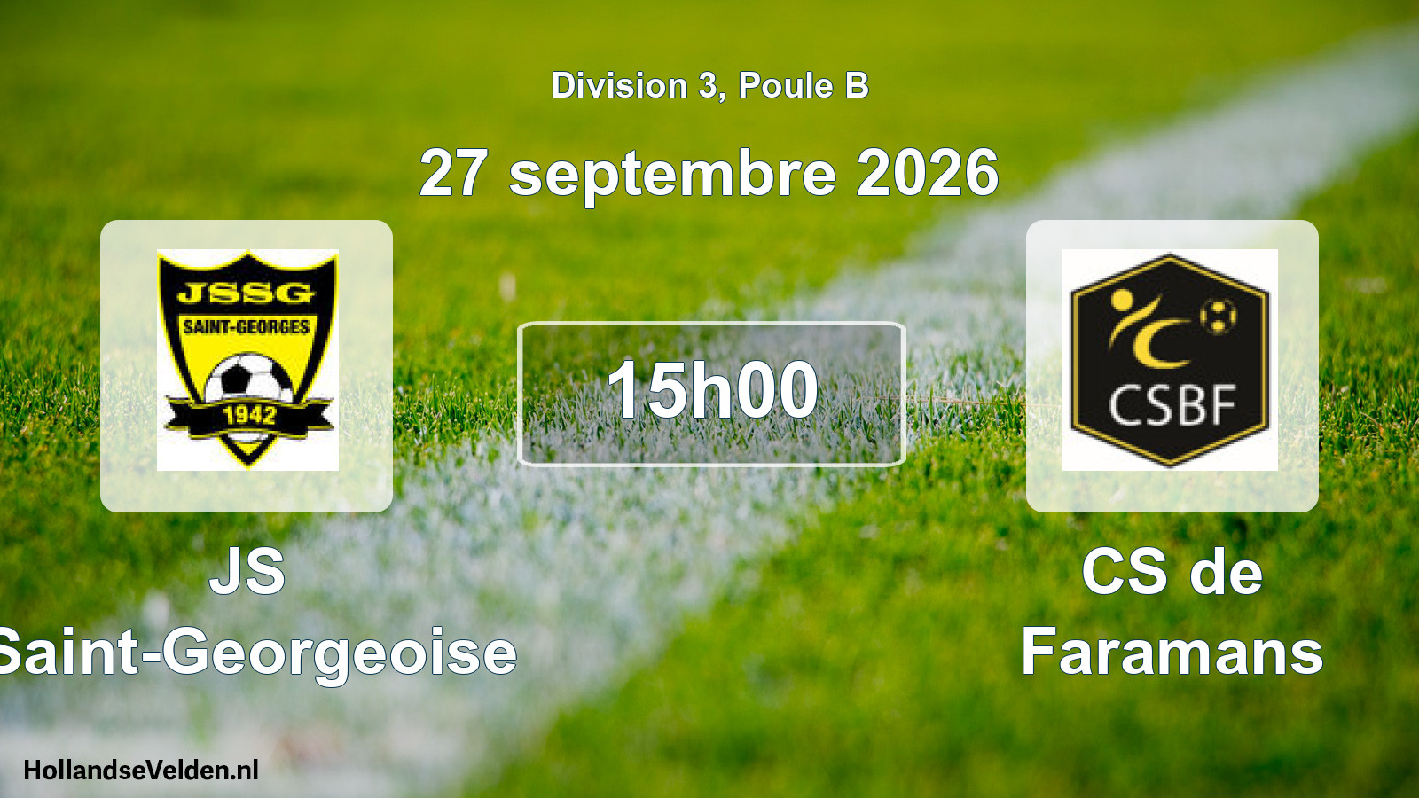 Geplande wedstrijd: JS Saint-Georgeoise - CS de Faramans (27 september 2026)