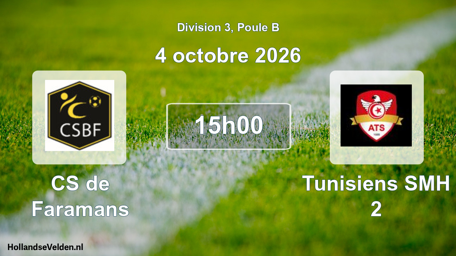 Scheduled Match: CS de Faramans - Tunisiens SMH 2 (4 October 2026)