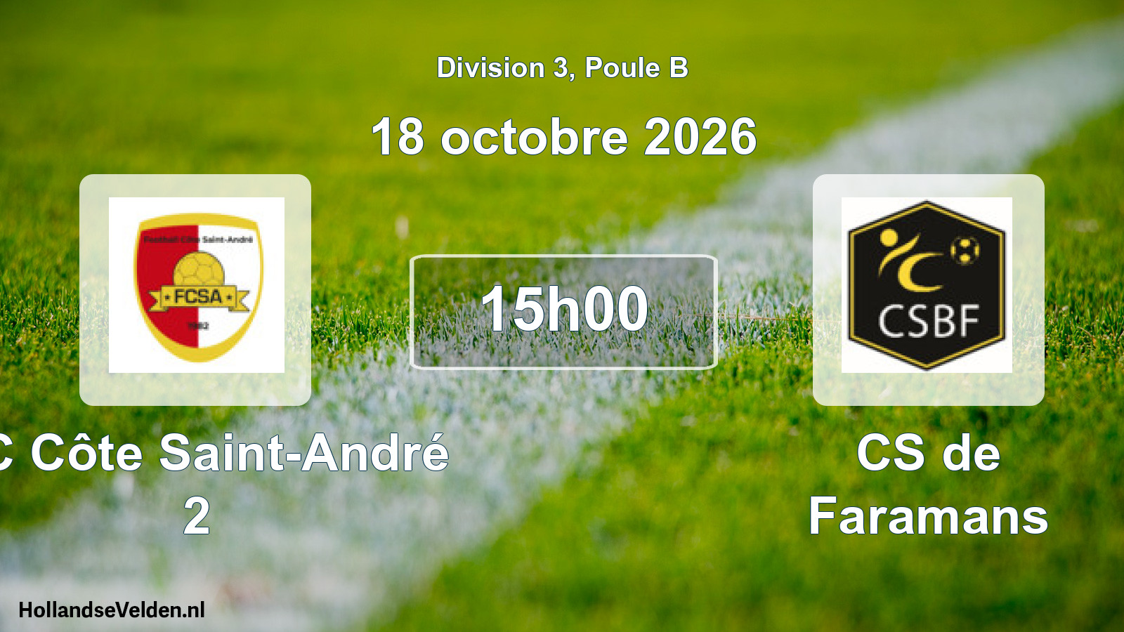 Scheduled Match: FC Côte Saint-André 2 - CS de Faramans (18 October 2026)