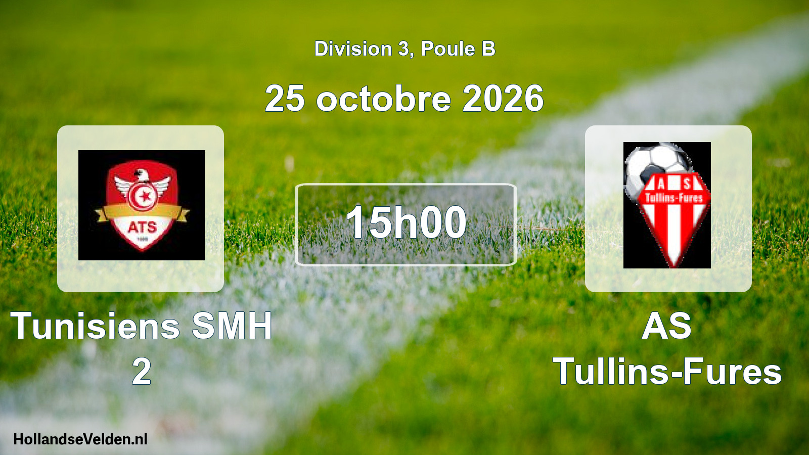 Scheduled Match: Tunisiens SMH 2 - AS Tullins-Fures (25 October 2026)