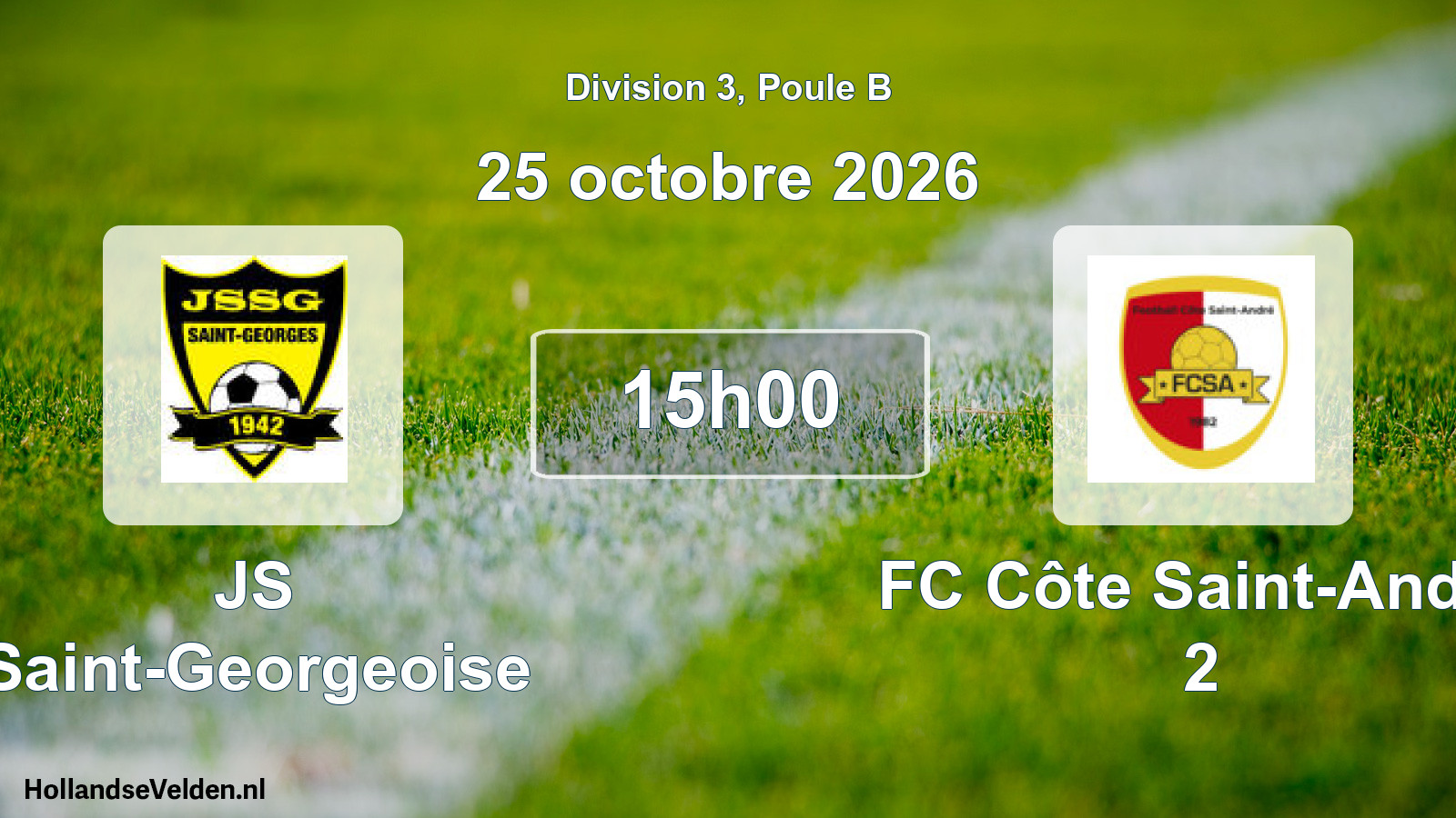 Scheduled Match: JS Saint-Georgeoise - FC Côte Saint-André 2 (25 October 2026)