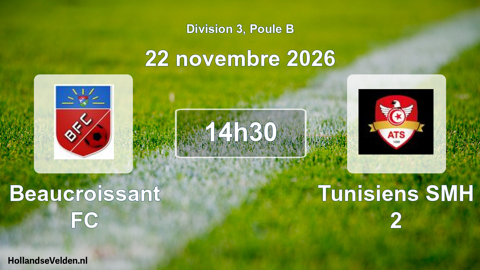 Scheduled Match: Beaucroissant FC - Tunisiens SMH 2 (22 November 2026)