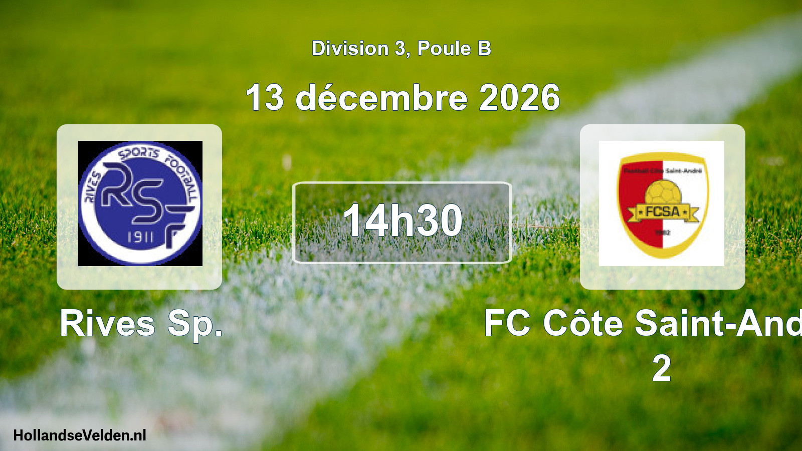 Match programmé: Rives Sp. - FC Côte Saint-André 2 (13 décembre 2026)