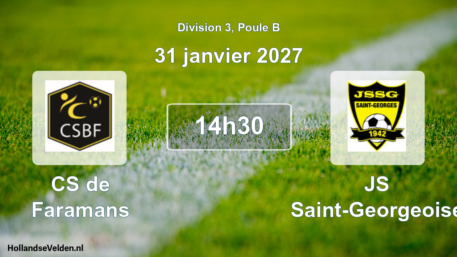 Match programmé: CS de Faramans - JS Saint-Georgeoise (31 janvier 2027)
