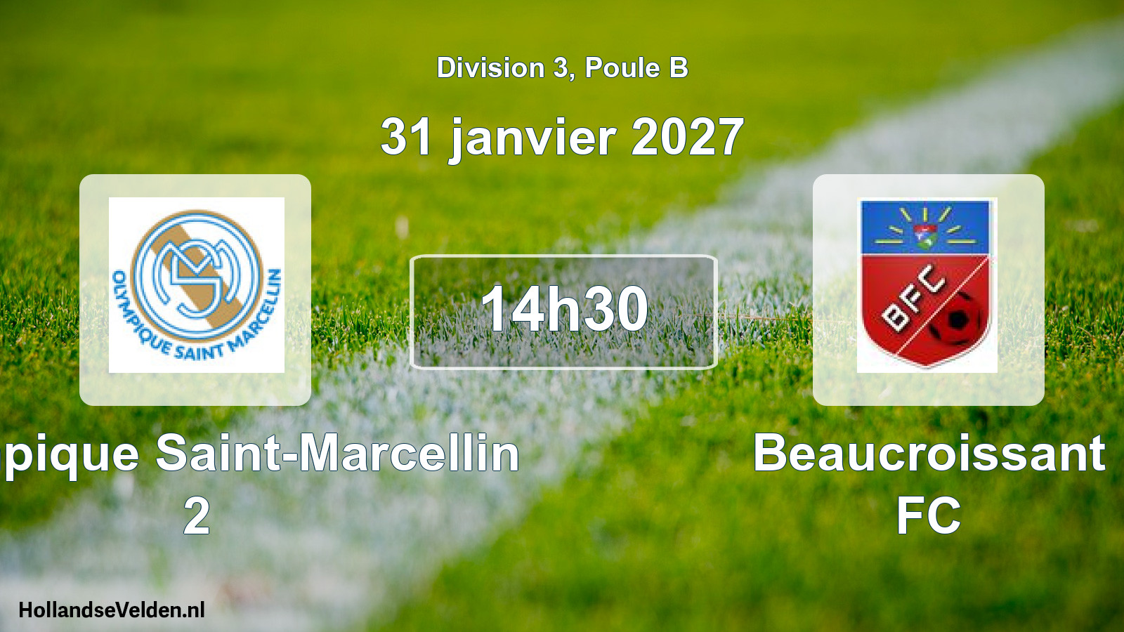 Match programmé: Olympique Saint-Marcellin 2 - Beaucroissant FC (31 janvier 2027)