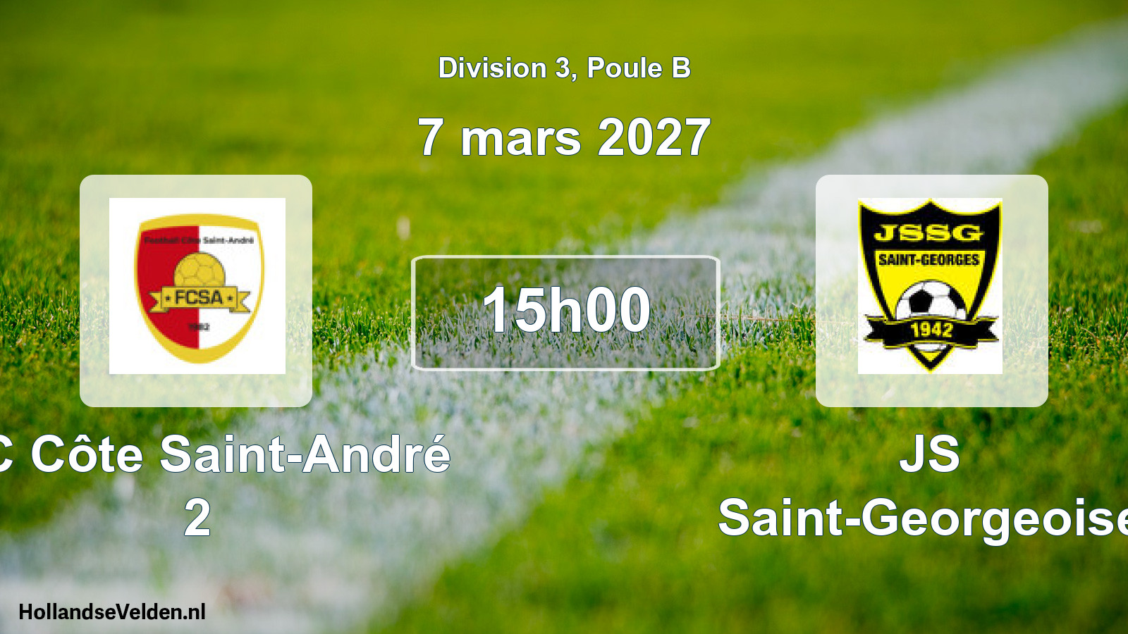 Scheduled Match: FC Côte Saint-André 2 - JS Saint-Georgeoise (7 March 2027)