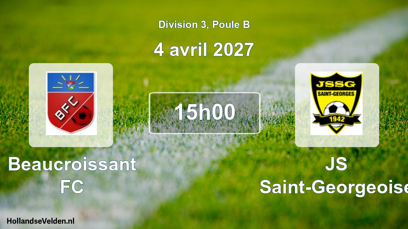 Match programmé: Beaucroissant FC - JS Saint-Georgeoise (4 avril 2027)