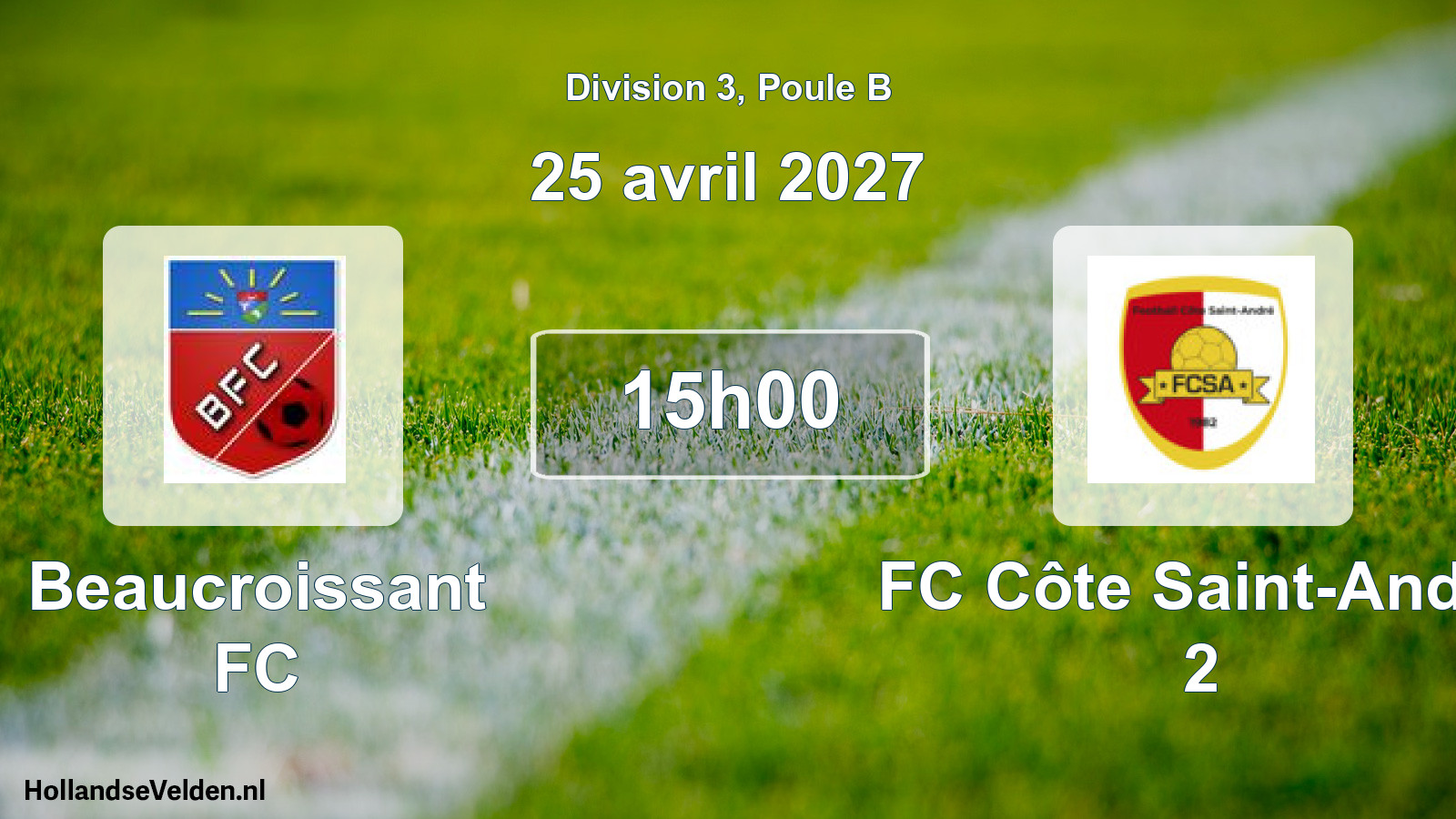 Scheduled Match: Beaucroissant FC - FC Côte Saint-André 2 (25 April 2027)