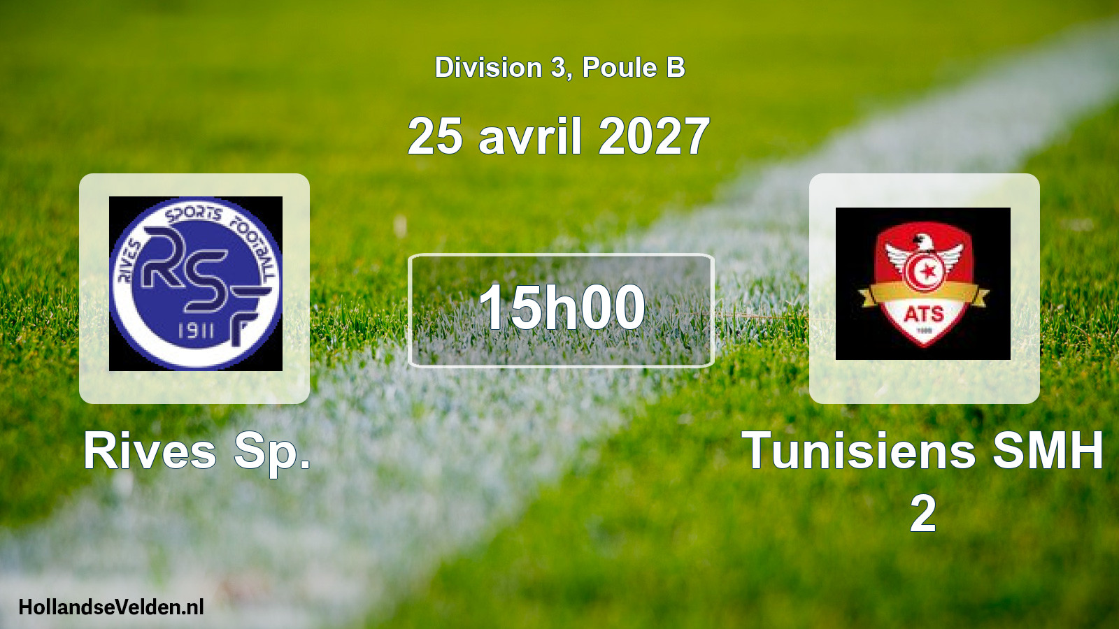 Geplande wedstrijd: Rives Sp. - Tunisiens SMH 2 (25 april 2027)