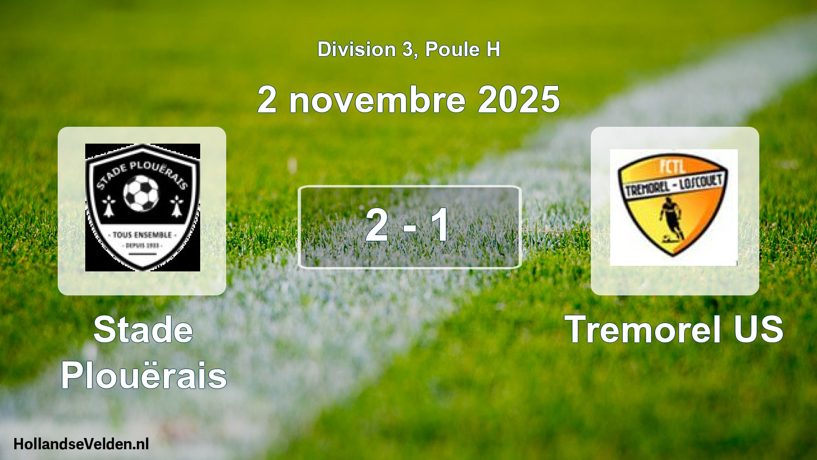 Total number of matches played: Stade Plouërais - Tremorel US 2 - 1 (2 November 2025)