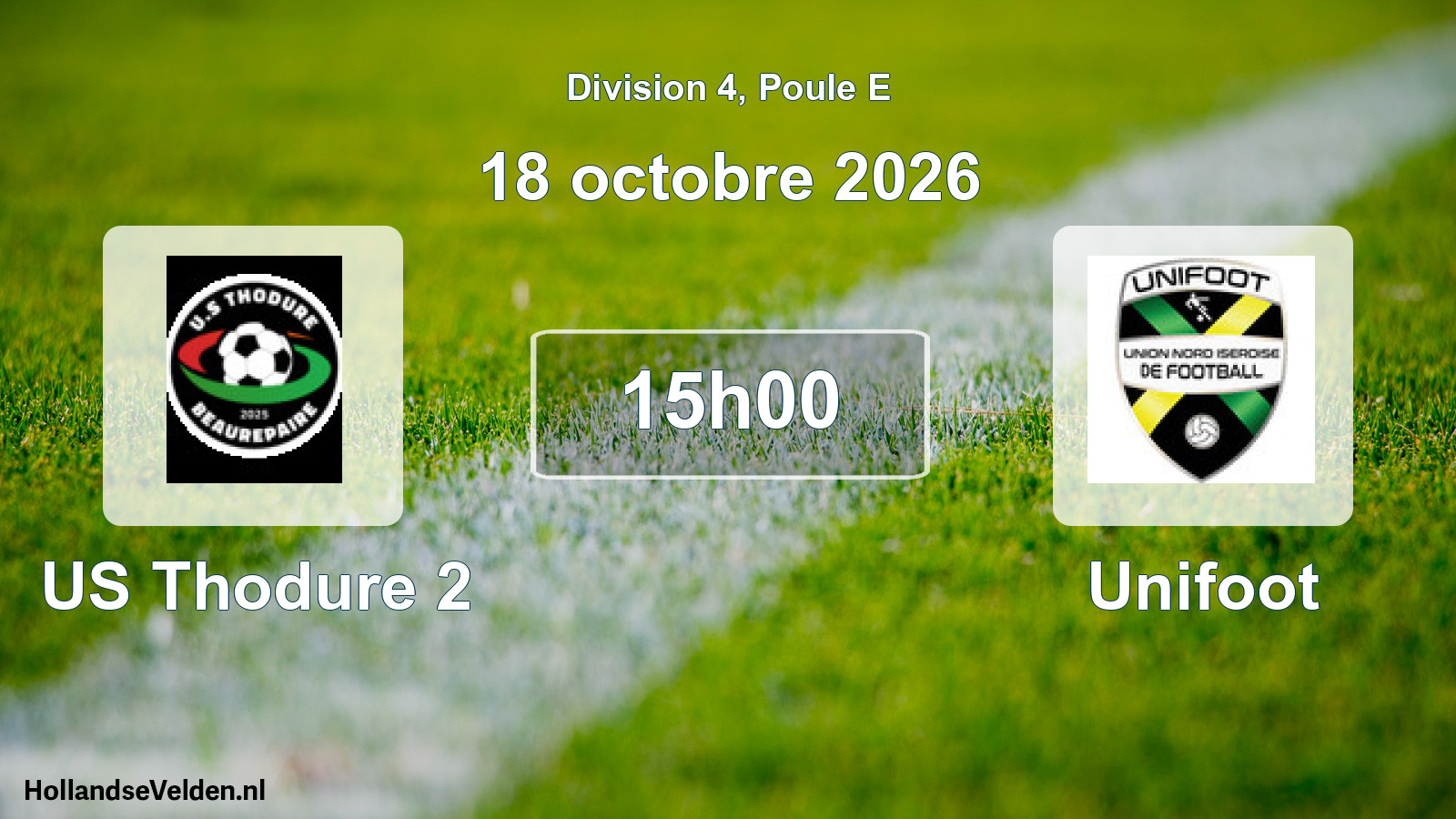 Scheduled Match: US Thodure 2 - Unifoot (18 October 2026)