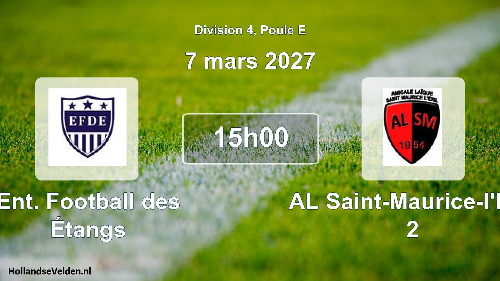 Match programmé: Ent. Football des Étangs - AL Saint-Maurice-l'Exil 2 (7 mars 2027)