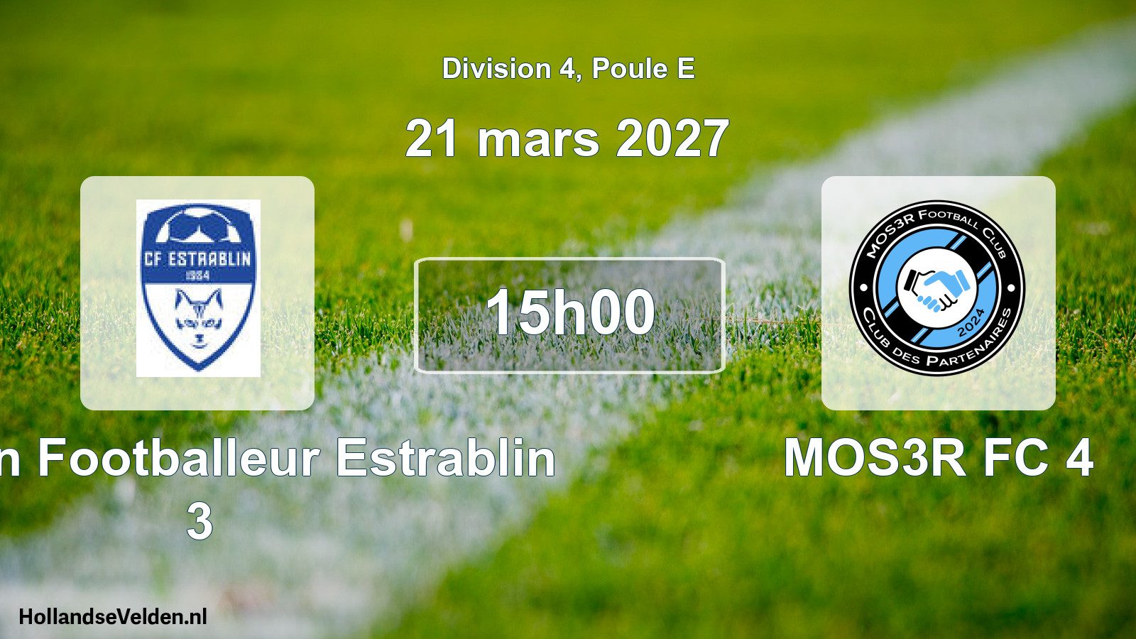 Scheduled Match: Chaton Footballeur Estrablin 3 - MOS3R FC 4 (21 March 2027)