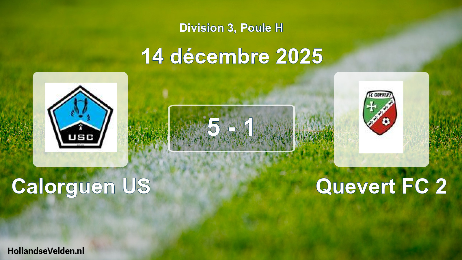 Gespeelde wedstrijd: Calorguen US - Quevert FC 2 5 - 1 (14 december 2025)