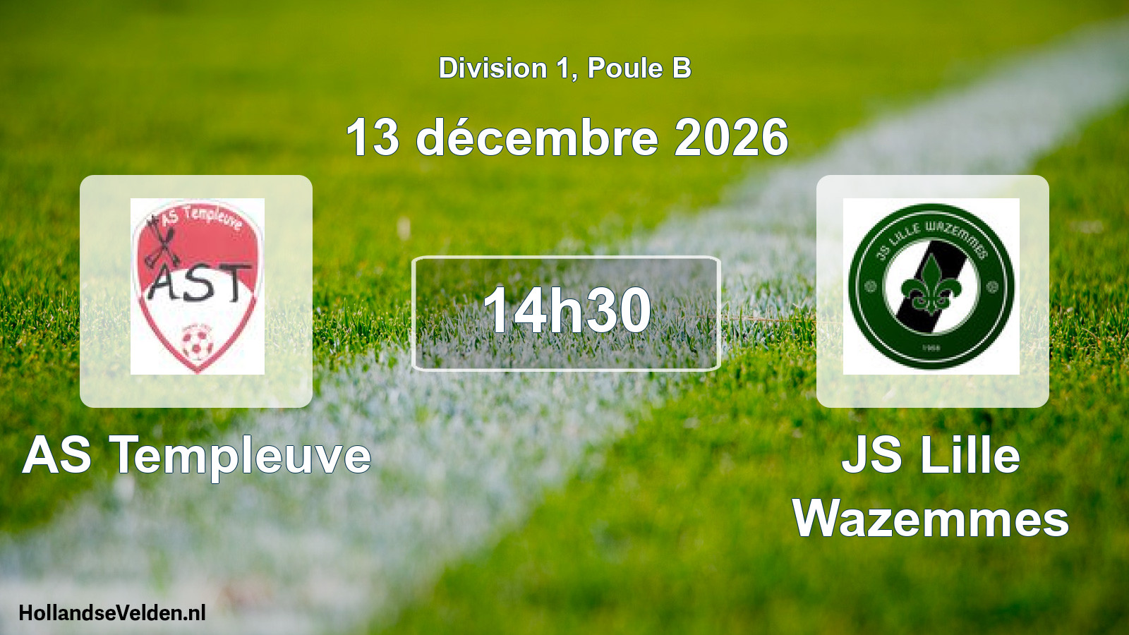 Geplande wedstrijd: AS Templeuve - JS Lille Wazemmes (13 december 2026)