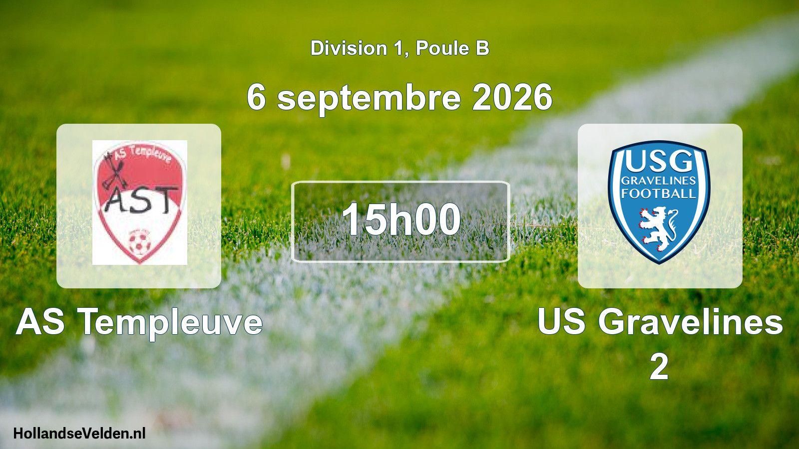 Scheduled Match: AS Templeuve - US Gravelines 2 (6 September 2026)