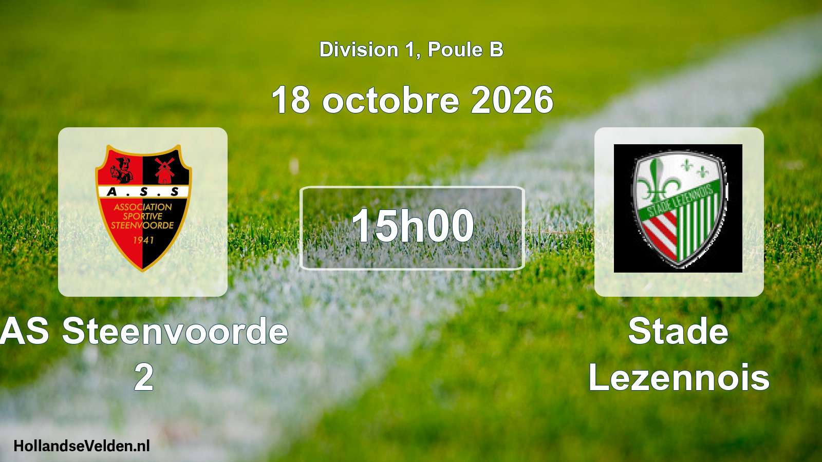 Geplande wedstrijd: AS Steenvoorde 2 - Stade Lezennois (18 oktober 2026)