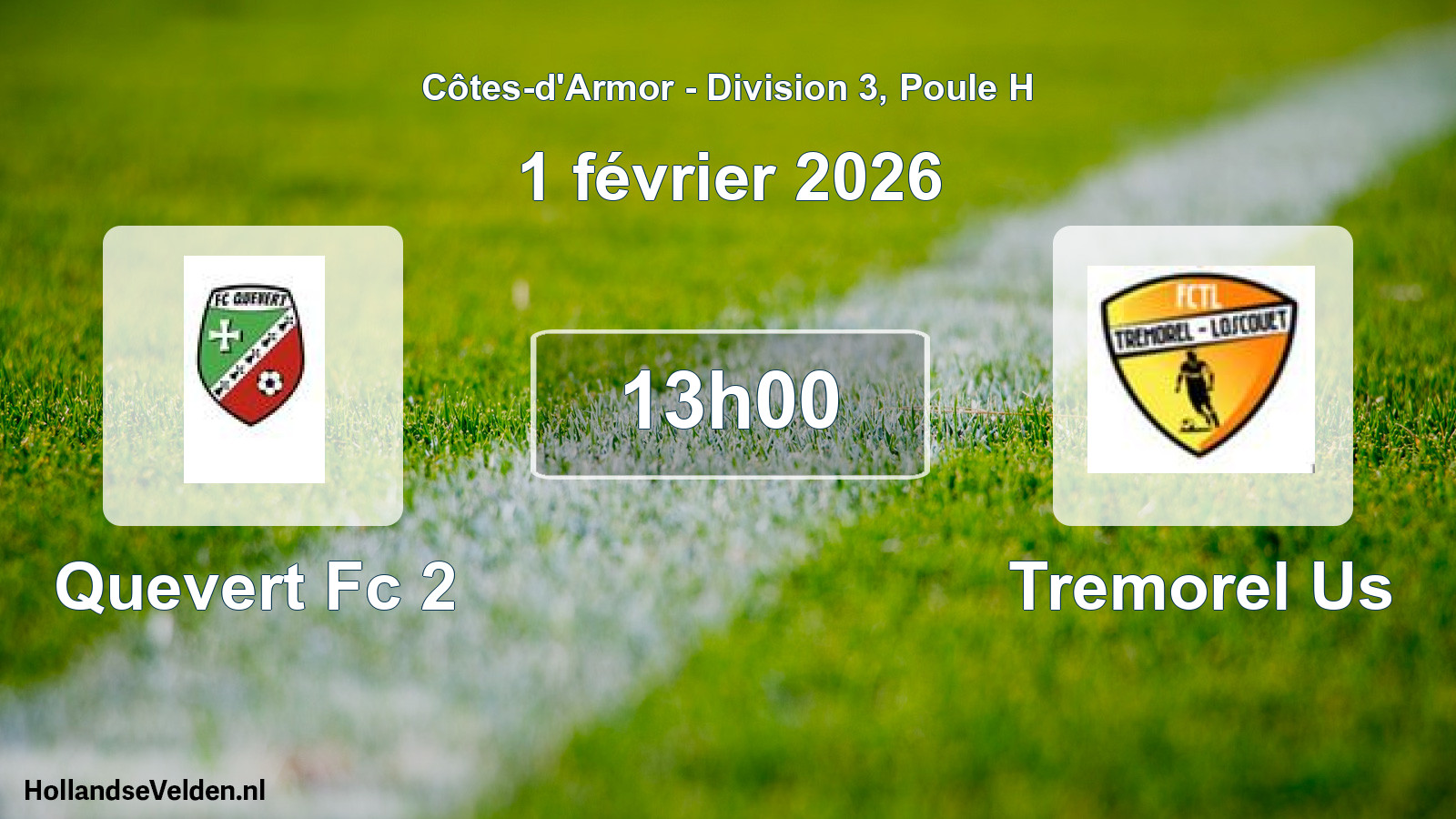 Geplande wedstrijd: Quevert Fc 2 - Tremorel Us (1 février 2026)