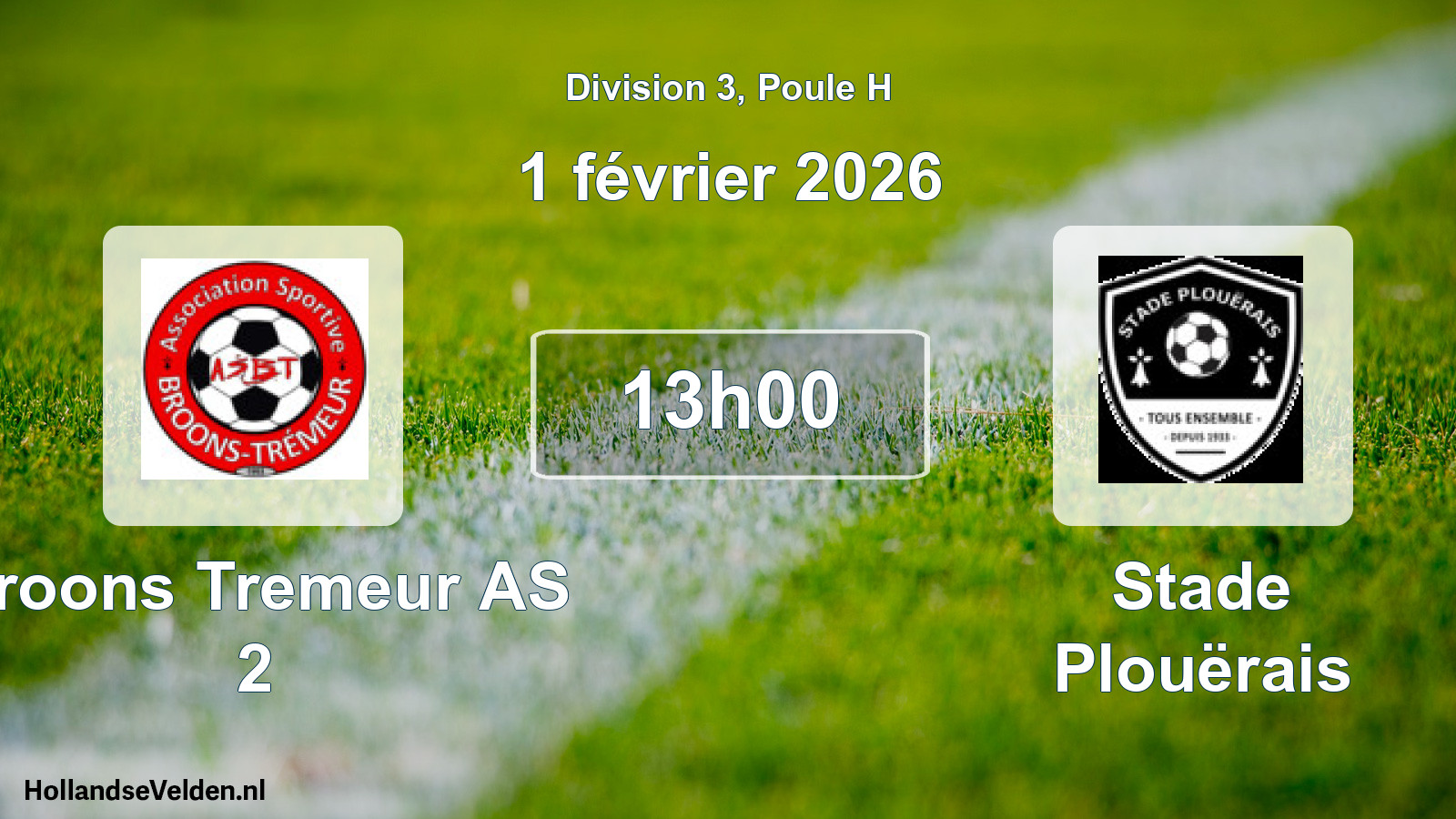 Match programmé: Broons Tremeur AS 2 - Stade Plouërais (1 février 2026)