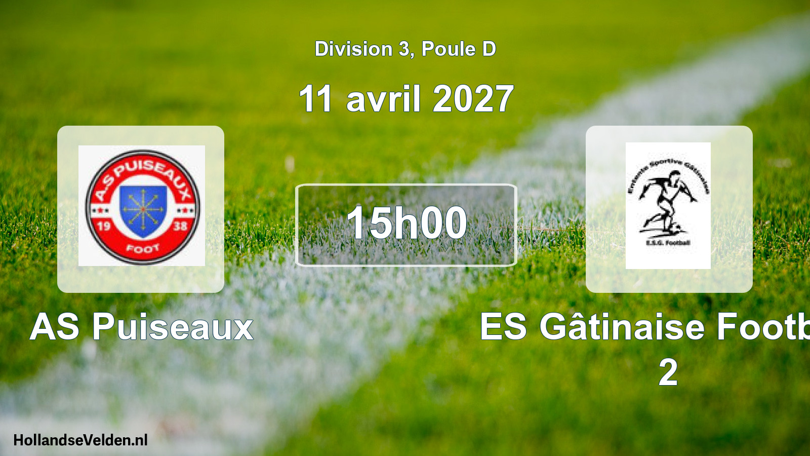 Geplande wedstrijd: AS Puiseaux - ES Gâtinaise Football 2 (11 april 2027)