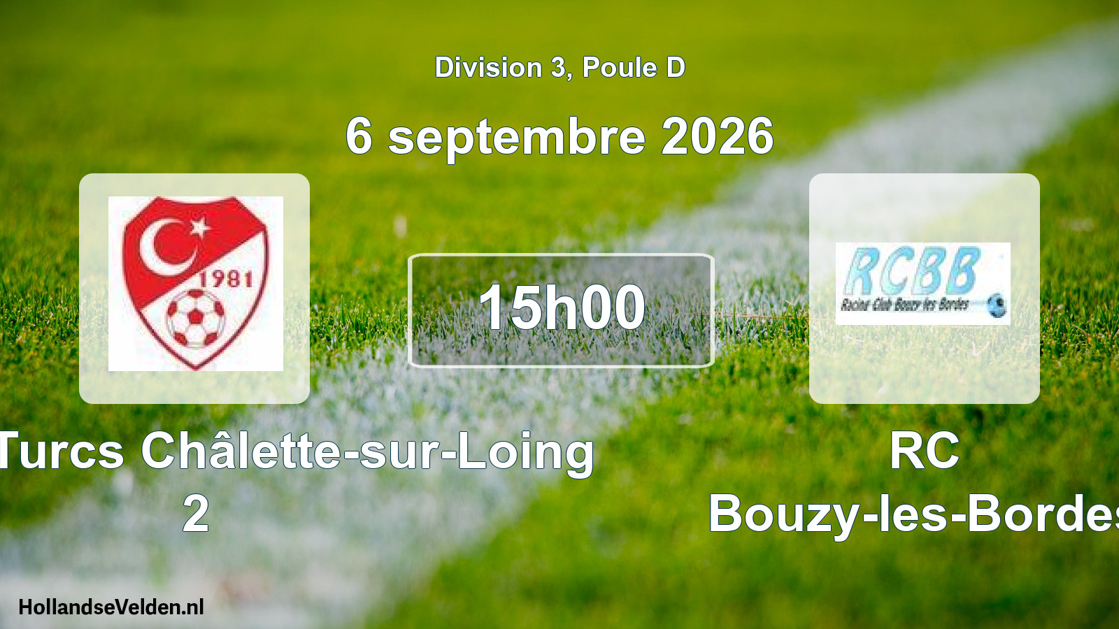 Scheduled Match: US des Turcs Châlette-sur-Loing 2 - RC Bouzy-les-Bordes (6 September 2026)