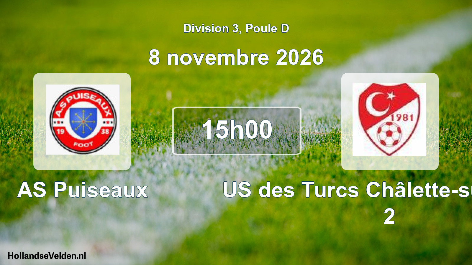 Scheduled Match: AS Puiseaux - US des Turcs Châlette-sur-Loing 2 (8 November 2026)