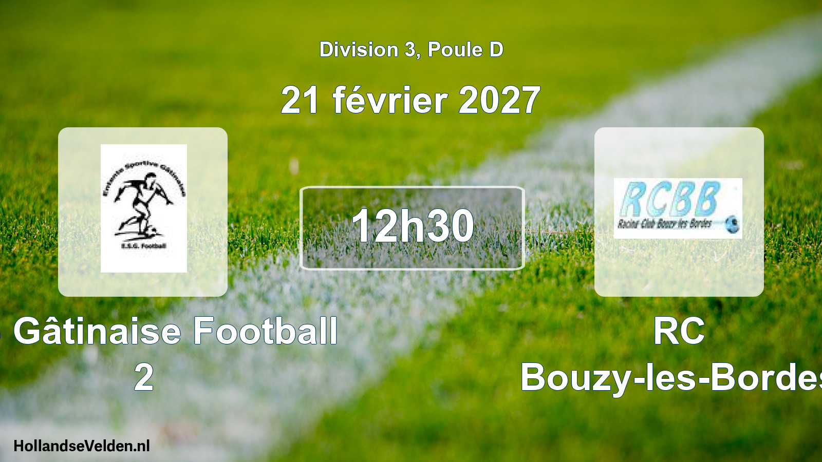 Scheduled Match: ES Gâtinaise Football 2 - RC Bouzy-les-Bordes (21 February 2027)