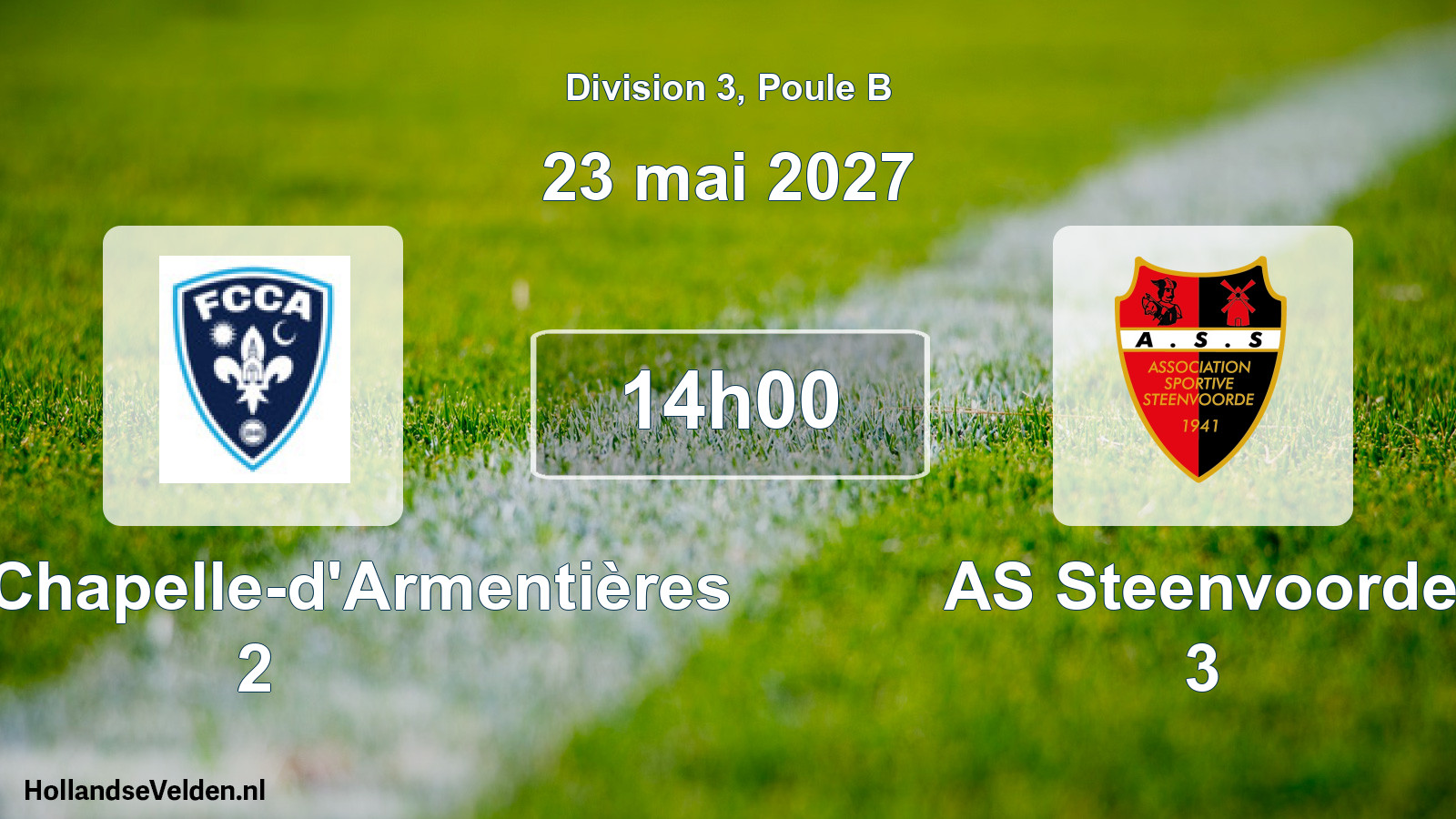 Geplande wedstrijd: FC La Chapelle-d'Armentières 2 - AS Steenvoorde 3 (23 mei 2027)
