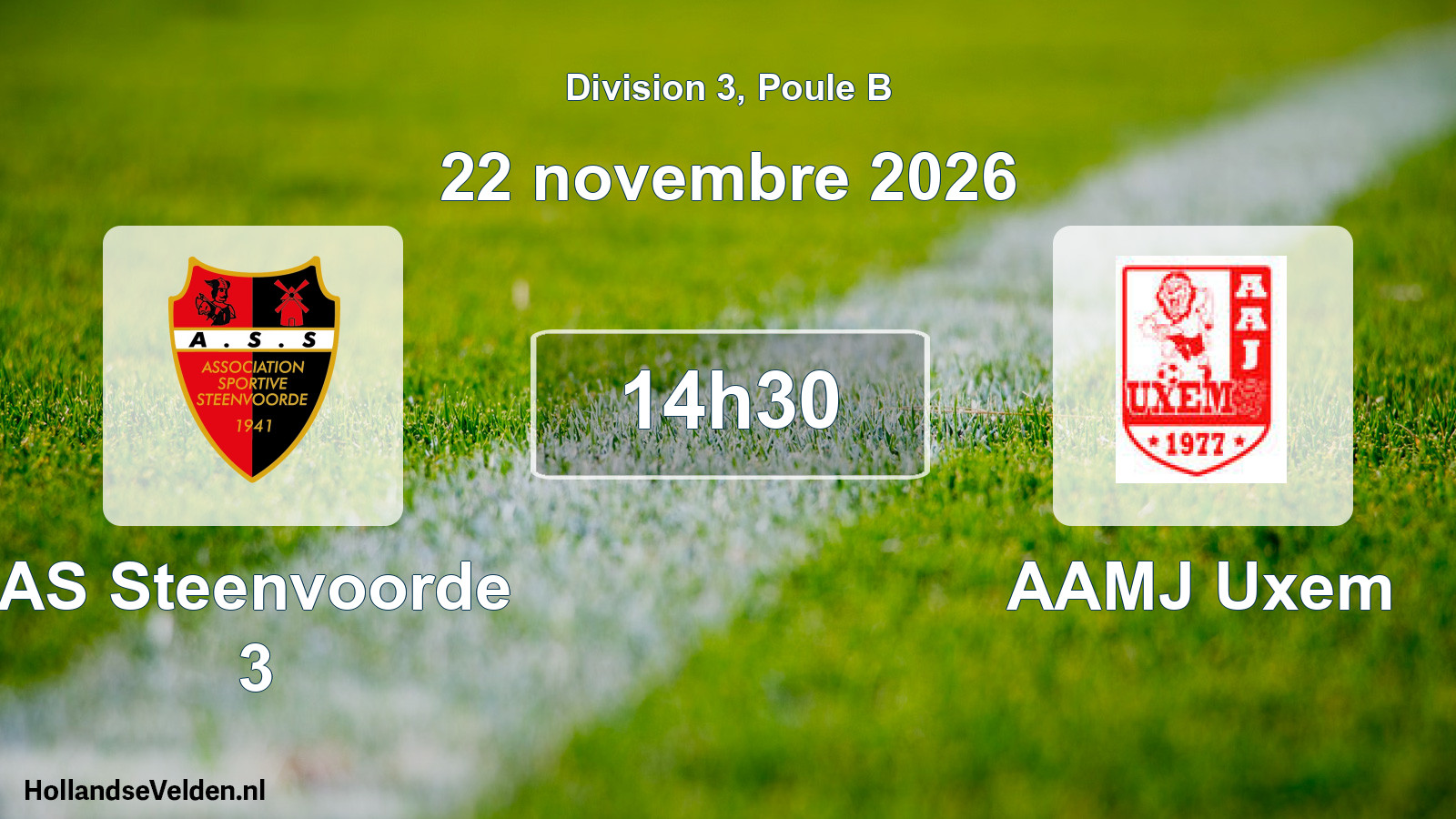 Match programmé: AS Steenvoorde 3 - AAMJ Uxem (22 novembre 2026)