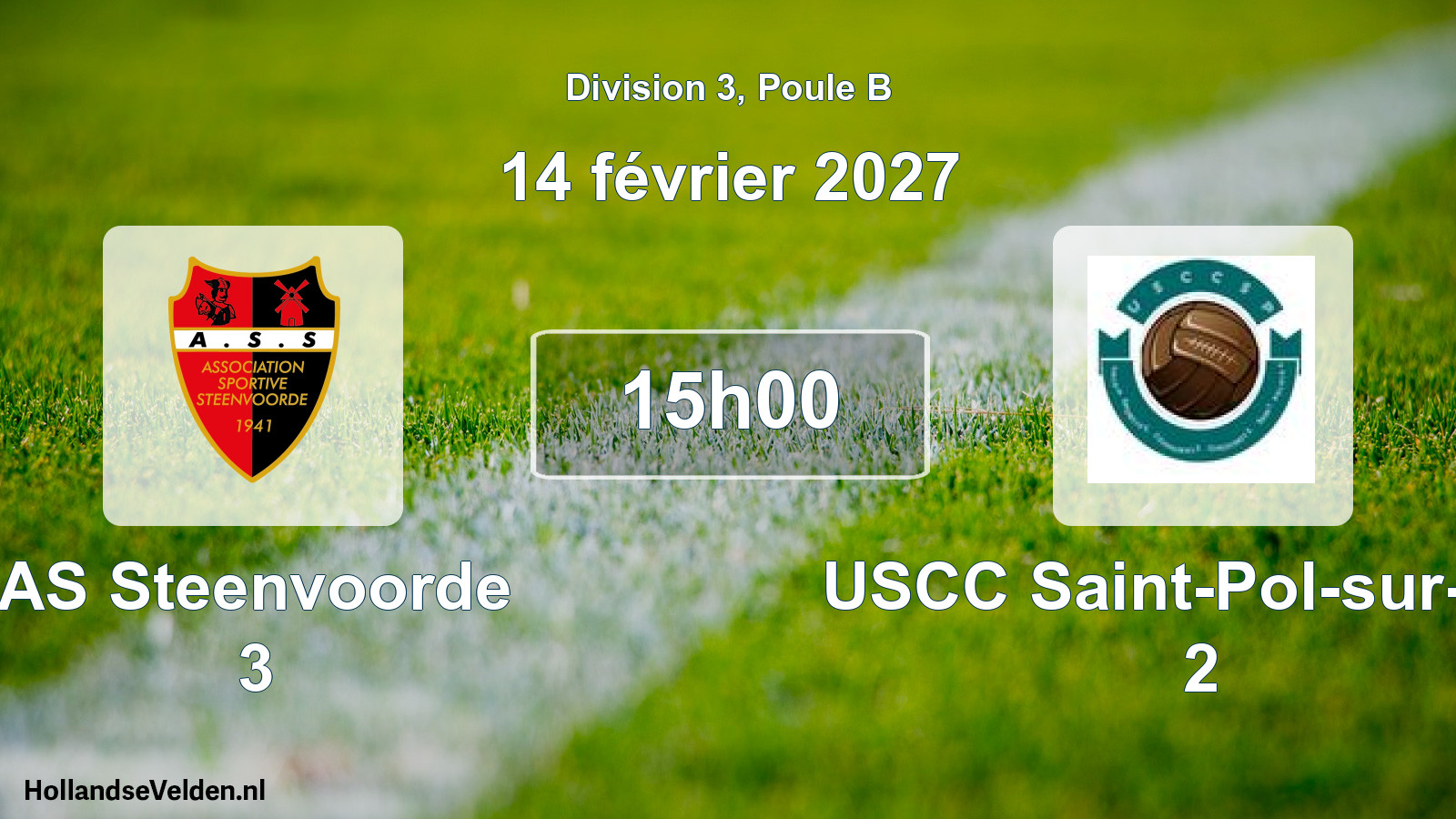 Geplande wedstrijd: AS Steenvoorde 3 - USCC Saint-Pol-sur-Mer 2 (14 februari 2027)