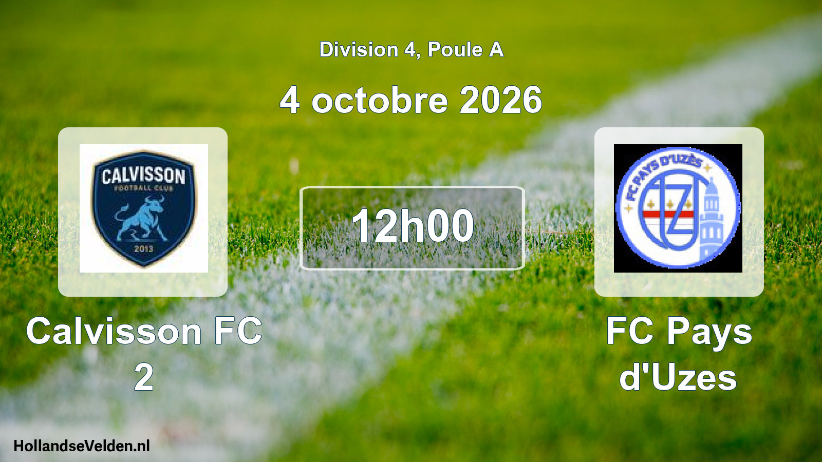 Geplande wedstrijd: Calvisson FC 2 - FC Pays d'Uzes (4 oktober 2026)