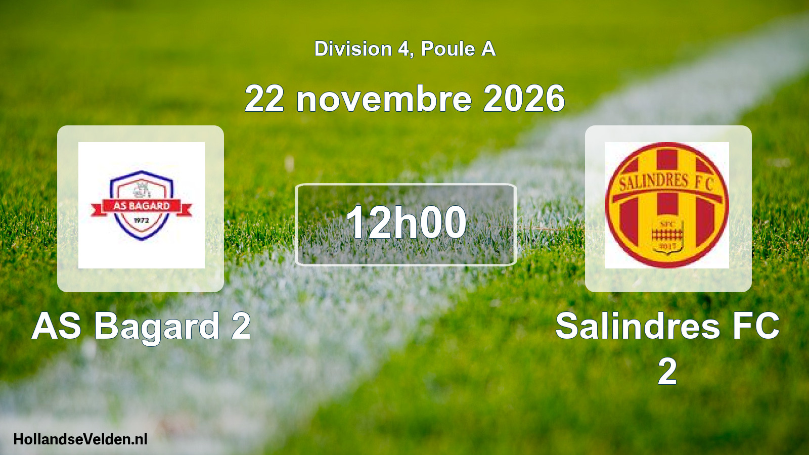 Match programmé: AS Bagard 2 - Salindres FC 2 (22 novembre 2026)