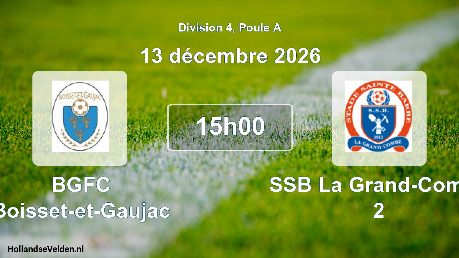 Match programmé: BGFC Boisset-et-Gaujac - SSB La Grand-Combe 2 (13 décembre 2026)