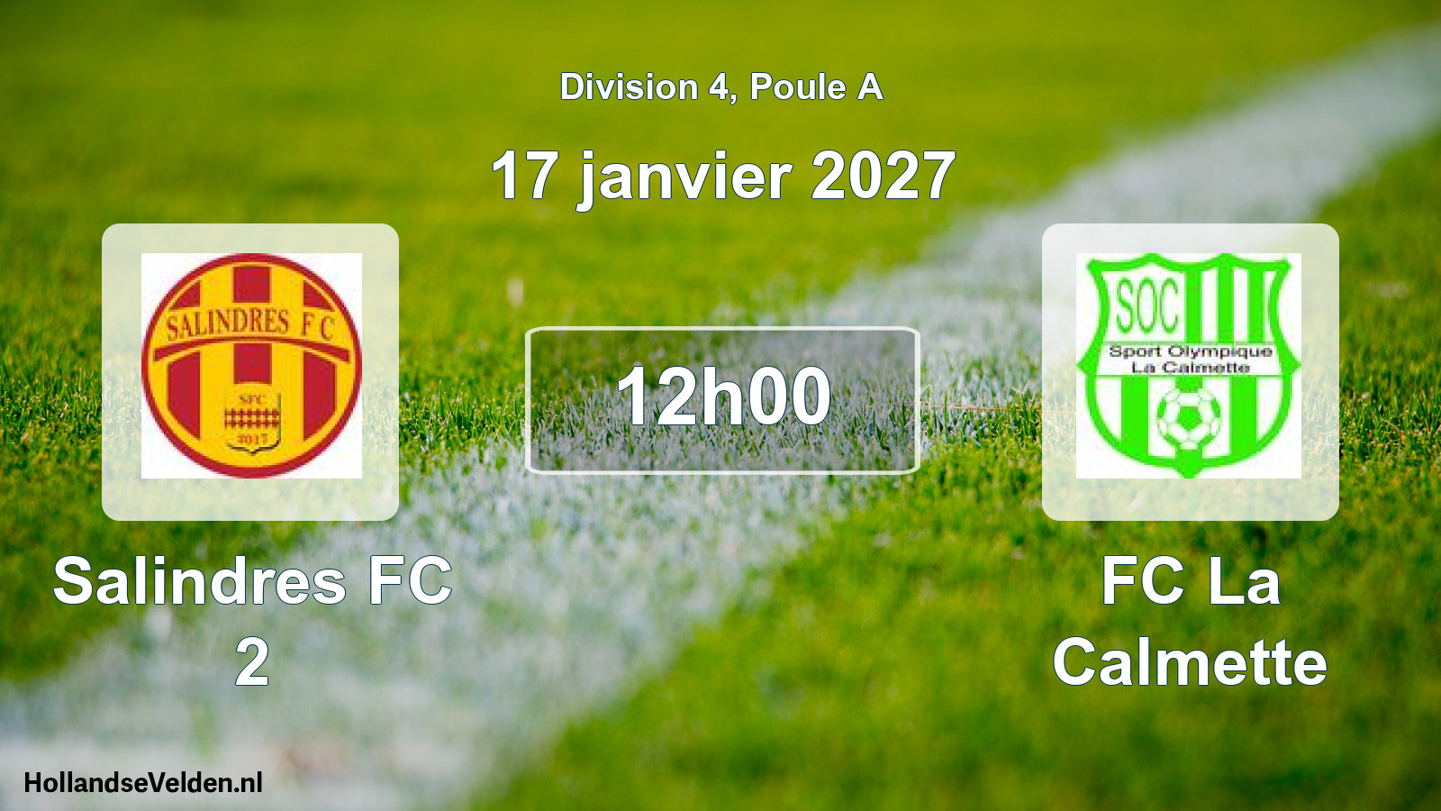 Match programmé: Salindres FC 2 - FC La Calmette (17 janvier 2027)