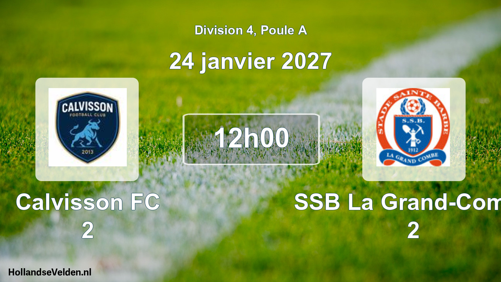 Match programmé: Calvisson FC 2 - SSB La Grand-Combe 2 (24 janvier 2027)
