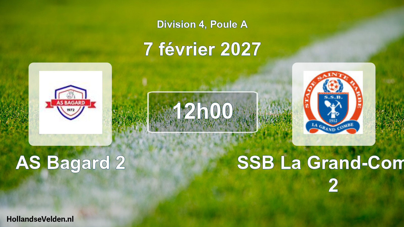 Match programmé: AS Bagard 2 - SSB La Grand-Combe 2 (7 février 2027)